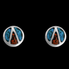 Triangle Inscribed Circle Stud Earrings - Mainland Silver