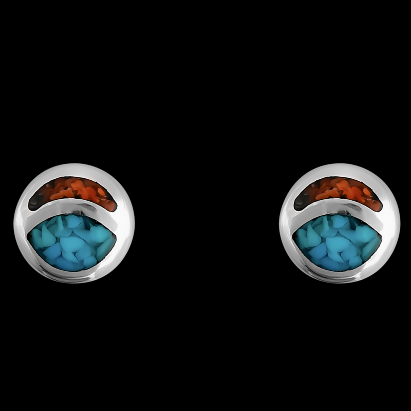 Crescent Moon Stud Earrings - Mainland Silver