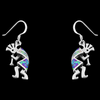Fluting Kokopelli Dangle Earrings - Mainland Silver