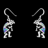 Fluting Kokopelli Dangle Earrings - Mainland Silver