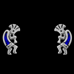 Kokopelli Stud Earrings - Mainland Silver