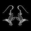 ER332 Hummingbird in Flight Dangle Earrings