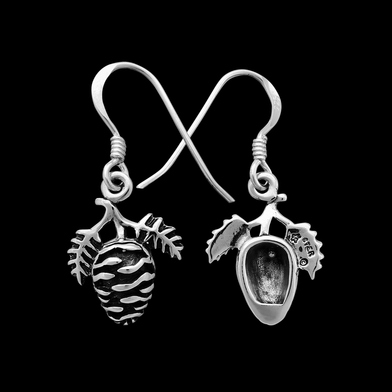 ER335 Pine Cone Dangle Earrings