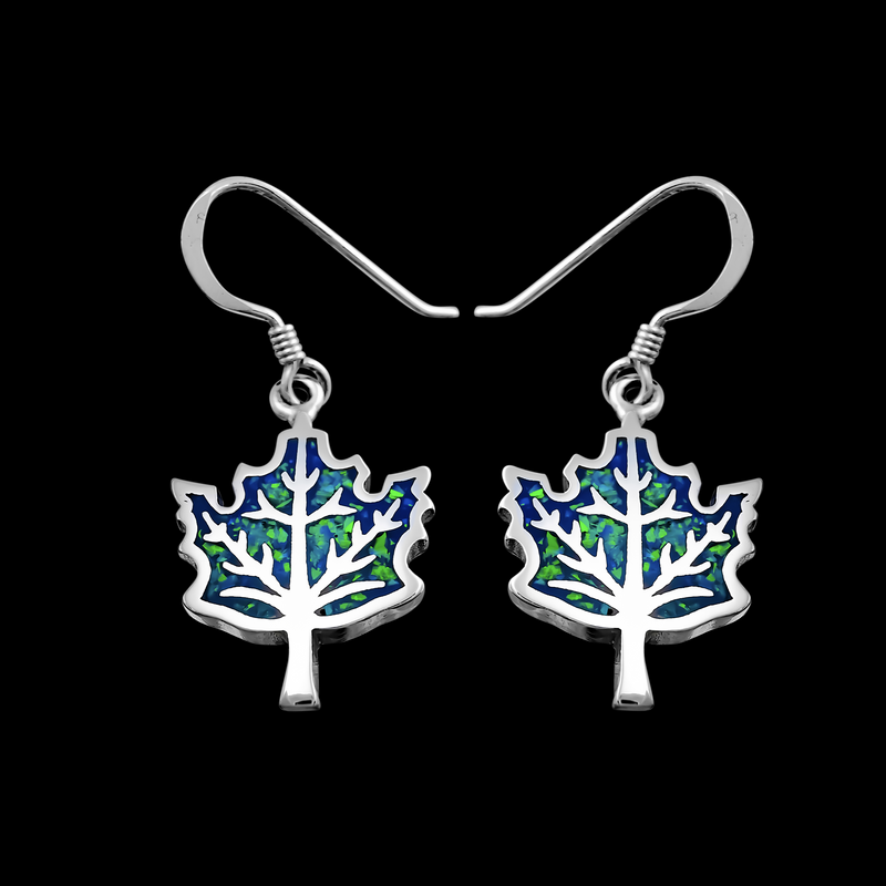 Maple Leaf Dangle Earrings - Mainland Silver