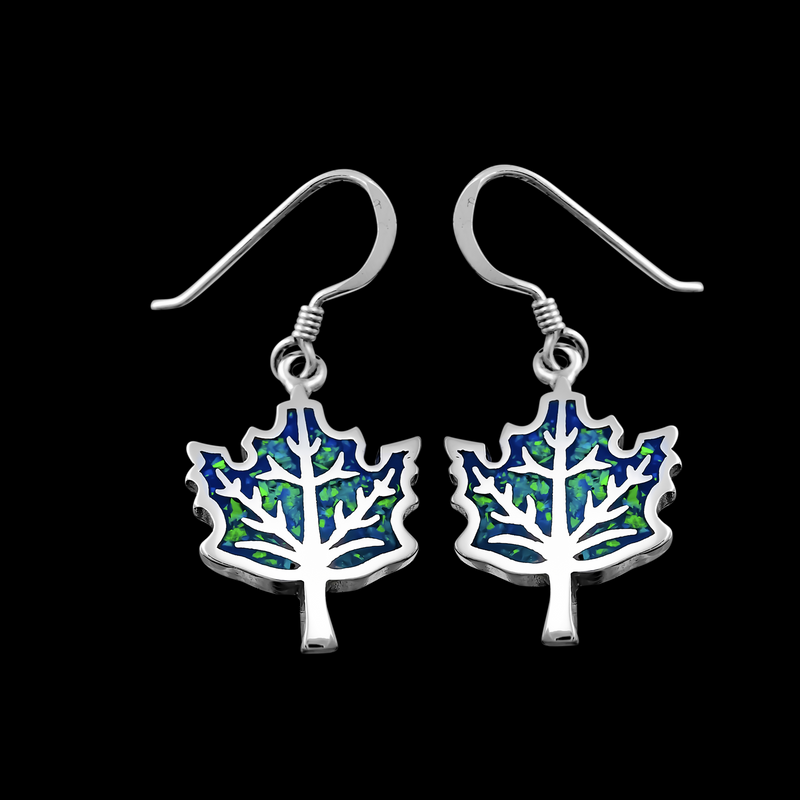 Maple Leaf Dangle Earrings - Mainland Silver