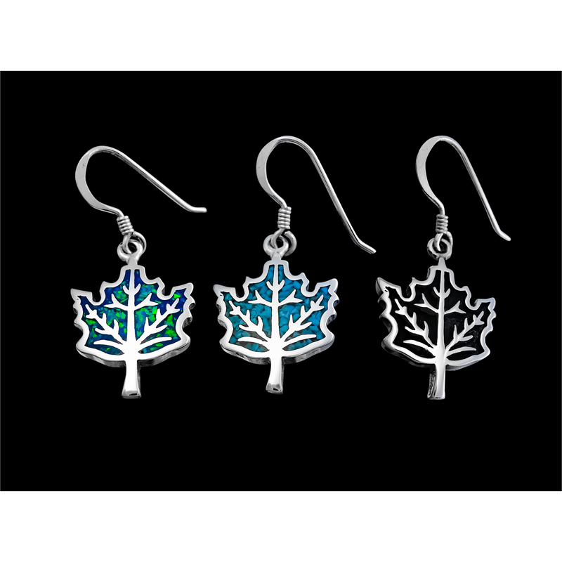 Maple Leaf Dangle Earrings - Mainland Silver