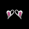 ER409 Asymmetrical Heart Stud Earrings