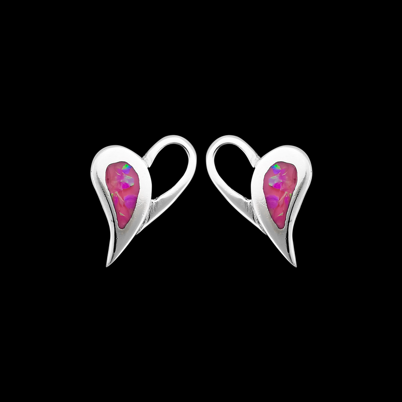 ER409 Asymmetrical Heart Stud Earrings