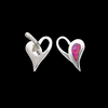 ER409 Asymmetrical Heart Stud Earrings