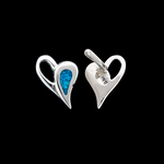 ER409 Asymmetrical Heart Stud Earrings