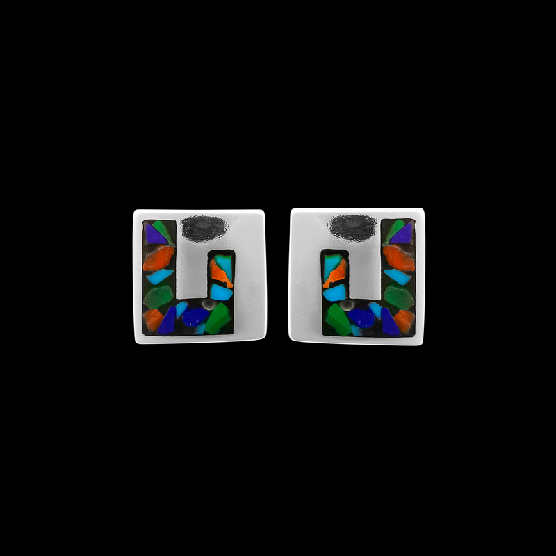 ER414 Hook Square Stud Earrings