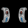 Half Hoop Bear Paw Stud Earrings - Mainland Silver
