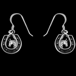 Horseshoe Bust Dangle Earrings