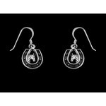 Horseshoe Bust Dangle Earrings