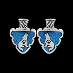 Howling Wolf Stud Earrings - Mainland Silver