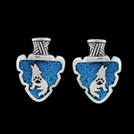 Howling Wolf Stud Earrings - Mainland Silver
