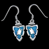 Howling Wolf Head Dangle Earrings - Mainland Silver