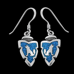 Howling Wolf Arrowhead Dangle Earrings - Mainland Silver