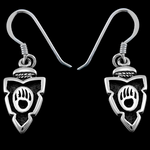 Bear Paw Arrowhead Dangle Earrings - Mainland Silver