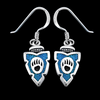 Bear Paw Arrowhead Dangle Earrings - Mainland Silver