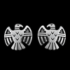 Detailed Thunderbird Stud Earrings - Mainland Silver