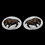 Oval Buffalo Stud Earring - Mainland Silver