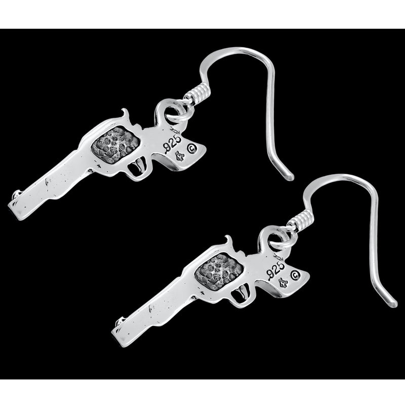 Six Shot Revolver Earrings - Mainland Silver