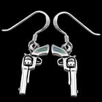 Six Shot Revolver Earrings - Mainland Silver