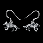 Gray Wolf Dangle Earrings - Mainland Silver