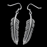Feather Dangle Earrings - Mainland Silver