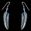 Feather Dangle Earrings - Mainland Silver