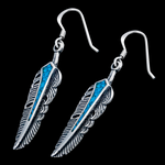 Feather Dangle Earrings - Mainland Silver