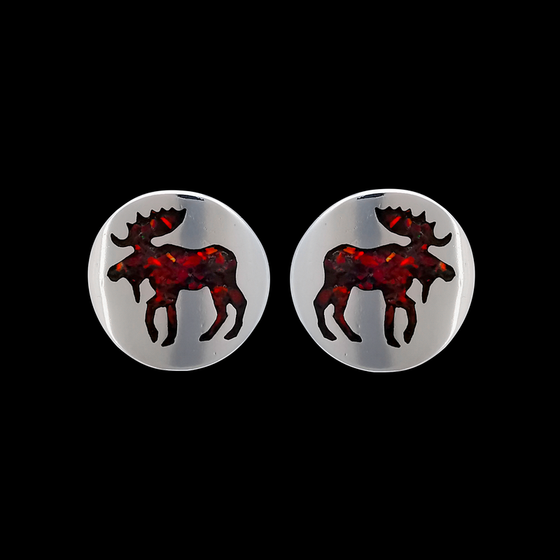 ER591 Round Moose Stud Earring