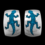 Gecko Half Hoop Stud Earrings - Mainland Silver