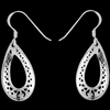 Damask Teardrop Dangle Earrings - Mainland Silver