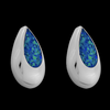 Teardrop Inlaid Stud Earrings - Mainland Silver