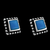 Beaded Accent Square Stud Earrings - Mainland Silver
