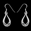 Swirled Accent Teardrop Dangle Earrings - Mainland Silver