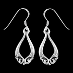 Swirled Accent Teardrop Dangle Earrings - Mainland Silver