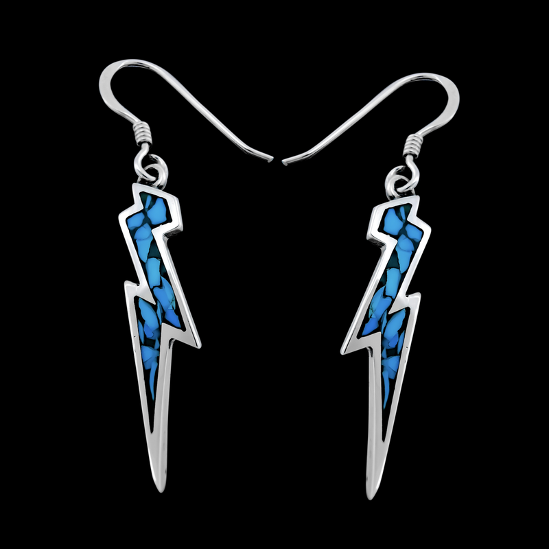 Lightning Bolt Dangle Earrings - Mainland Silver