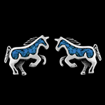 Detailed Unicorn Horse Stud Earrings - Mainland Silver