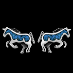 Detailed Unicorn Horse Stud Earrings - Mainland Silver
