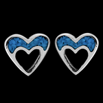 Overlapping Heart Stud Earrings - Mainland Silver
