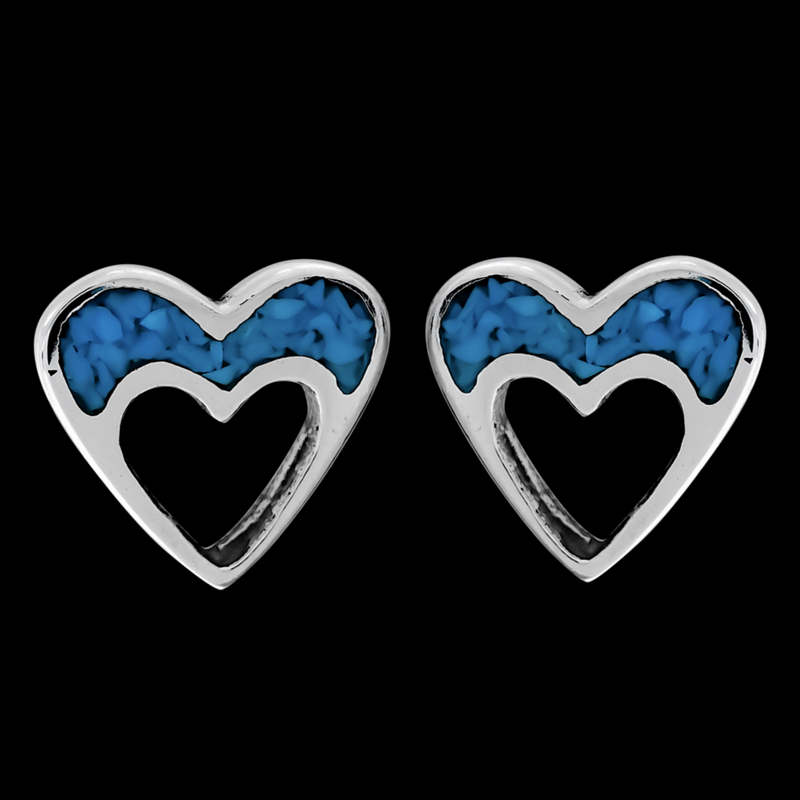 Overlapping Heart Stud Earrings - Mainland Silver