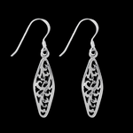 Fiddlehead Marquise Dangle Earrings - Mainland Silver