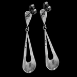Abstract Double Teardrop Stud Earrings - Mainland Silver
