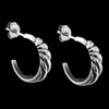 Spiral Half Hoop Stud Earrings - Mainland Silver