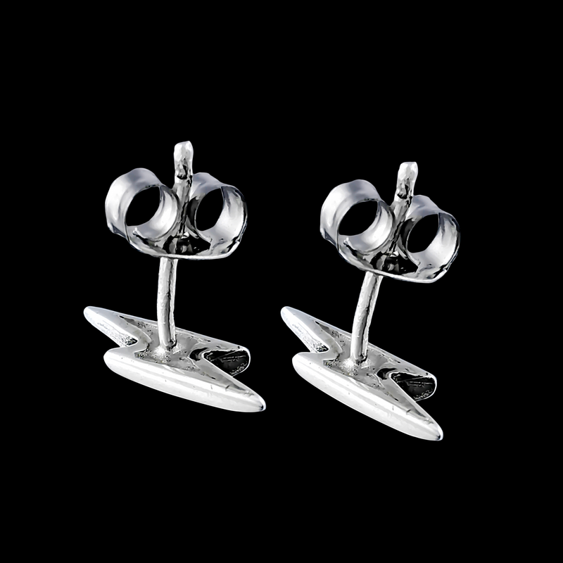 Lightning Bolt Stud Earrings - Mainland Silver