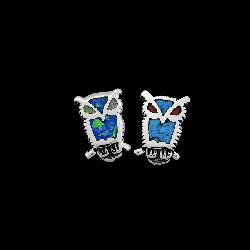 Small Owl Stud Earrings - Mainland Silver