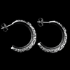 Roses Half Hoop Stud Earrings - Mainland Silver